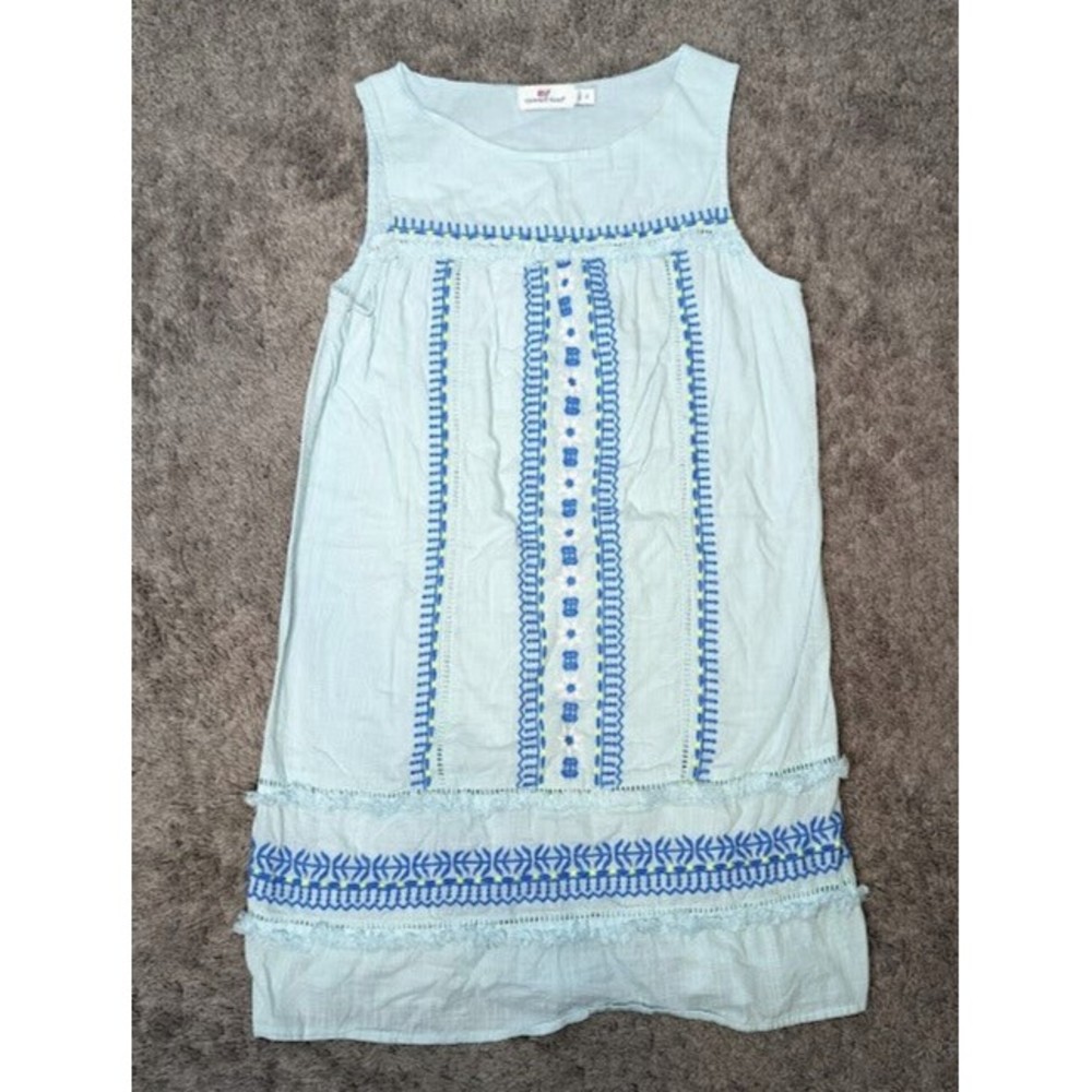 Vineyard Vines Girls Boho Seersucker Dress Size 6 Excellent Used Condition